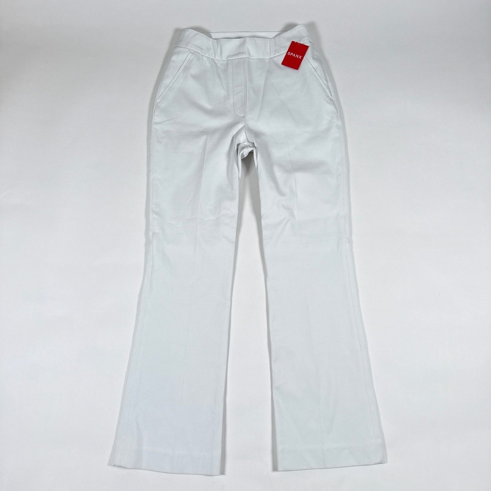 Spanx Kick Flare Pant Womens XS Classic White Stretch Pull On High Rise Career